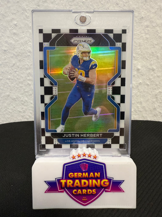 Justin Herbert 2nd Year Black and White Checker SP - 2021 Panini Prizm Football