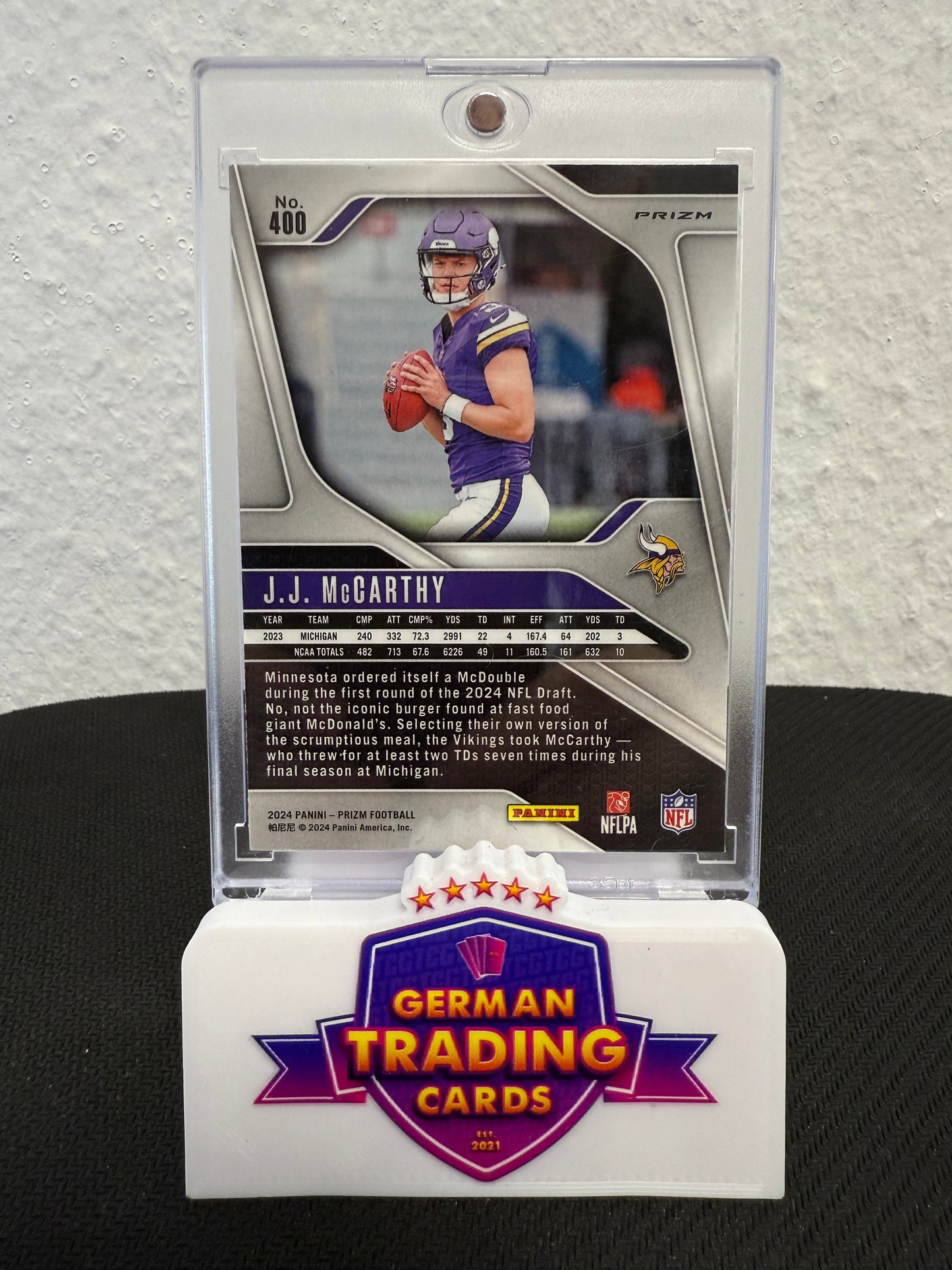 JJ McCarthy Rookie Red White Blue - 2024 Panini Prizm Football