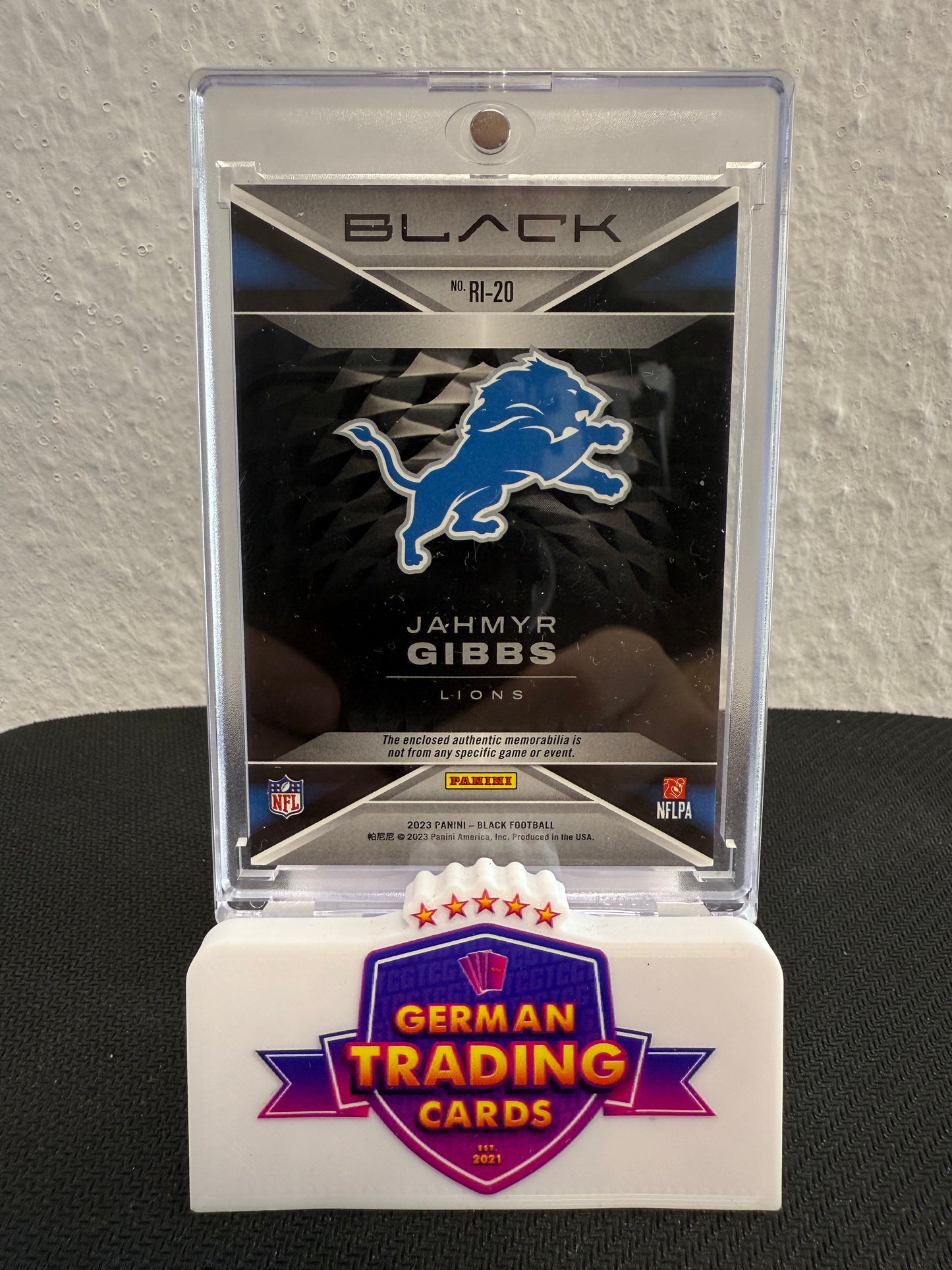 Jahmyr Gibbs Rookie Influx Jersey 086/150 - 2023 Panini Black Football
