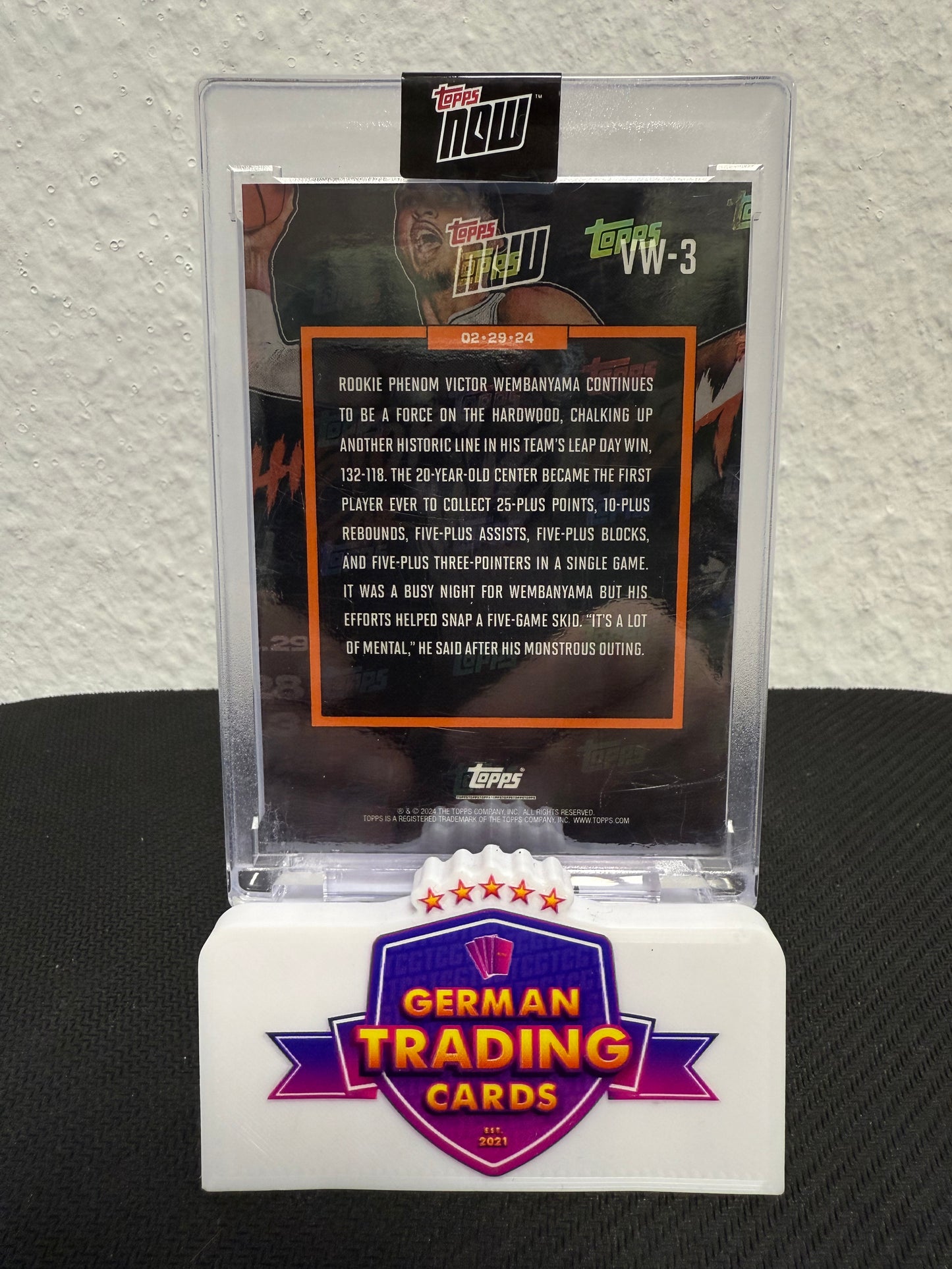 Victor Wembanyama Rookie Topps Now "History for Wemby"
