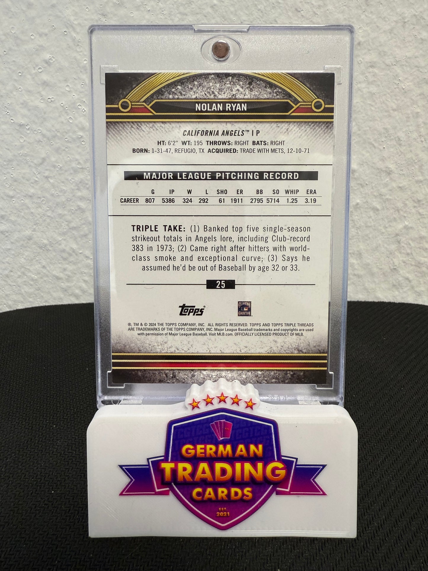 Nolan Ryan 17/25 - 2024 Topps Tripe Threads Baseball