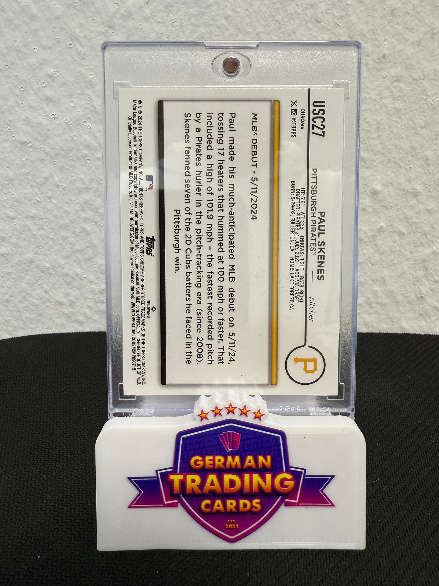 Paul Skenes Rookie - 2024 Topps Chrome Update Baseball
