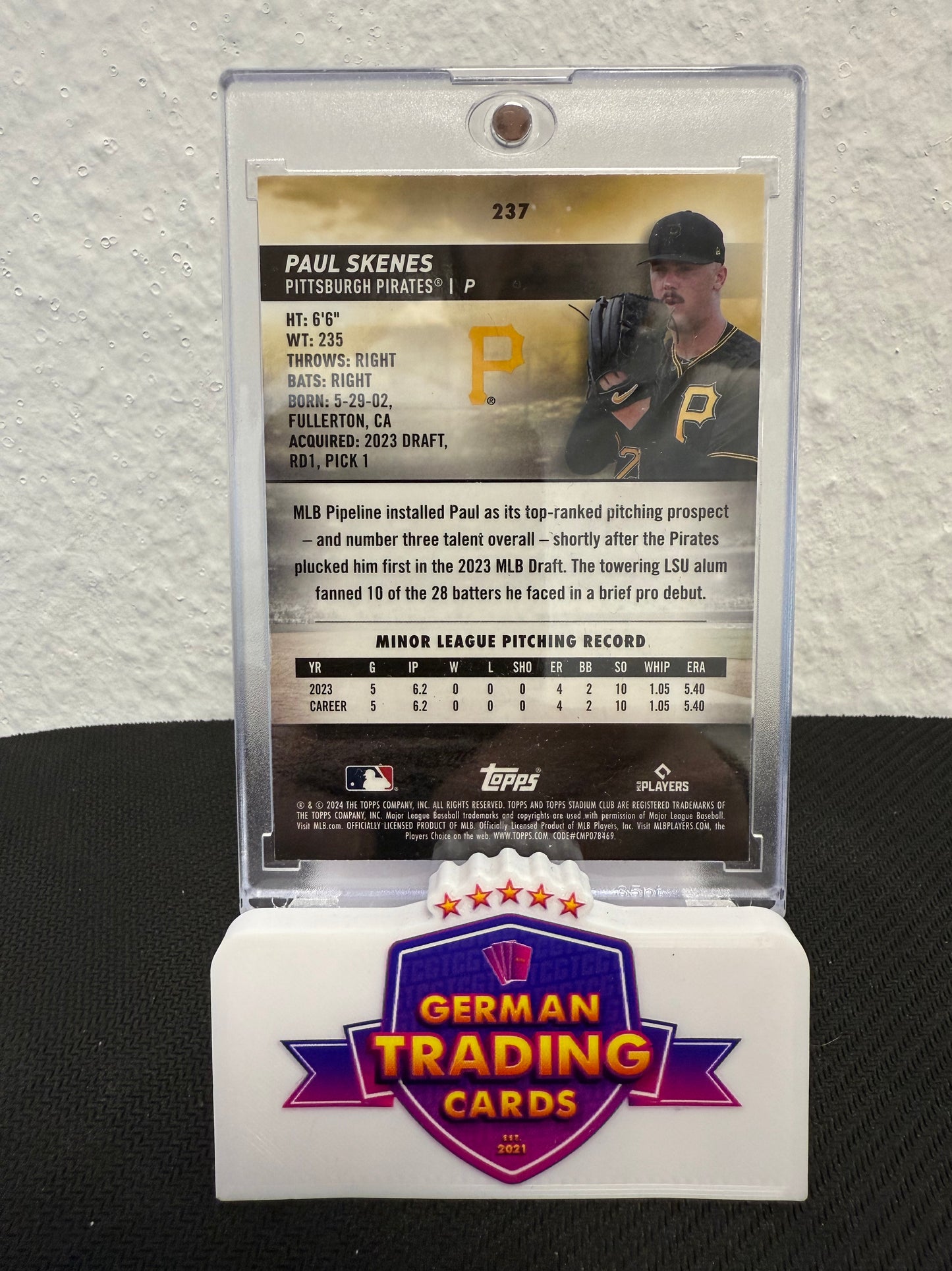 Paul Skenes Rookie - 2024 Topps Stadium Club Chrome Baseball