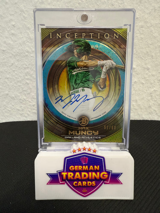 Max Muncy Auto 50/50 - 2022 Bowman Inception Baseball