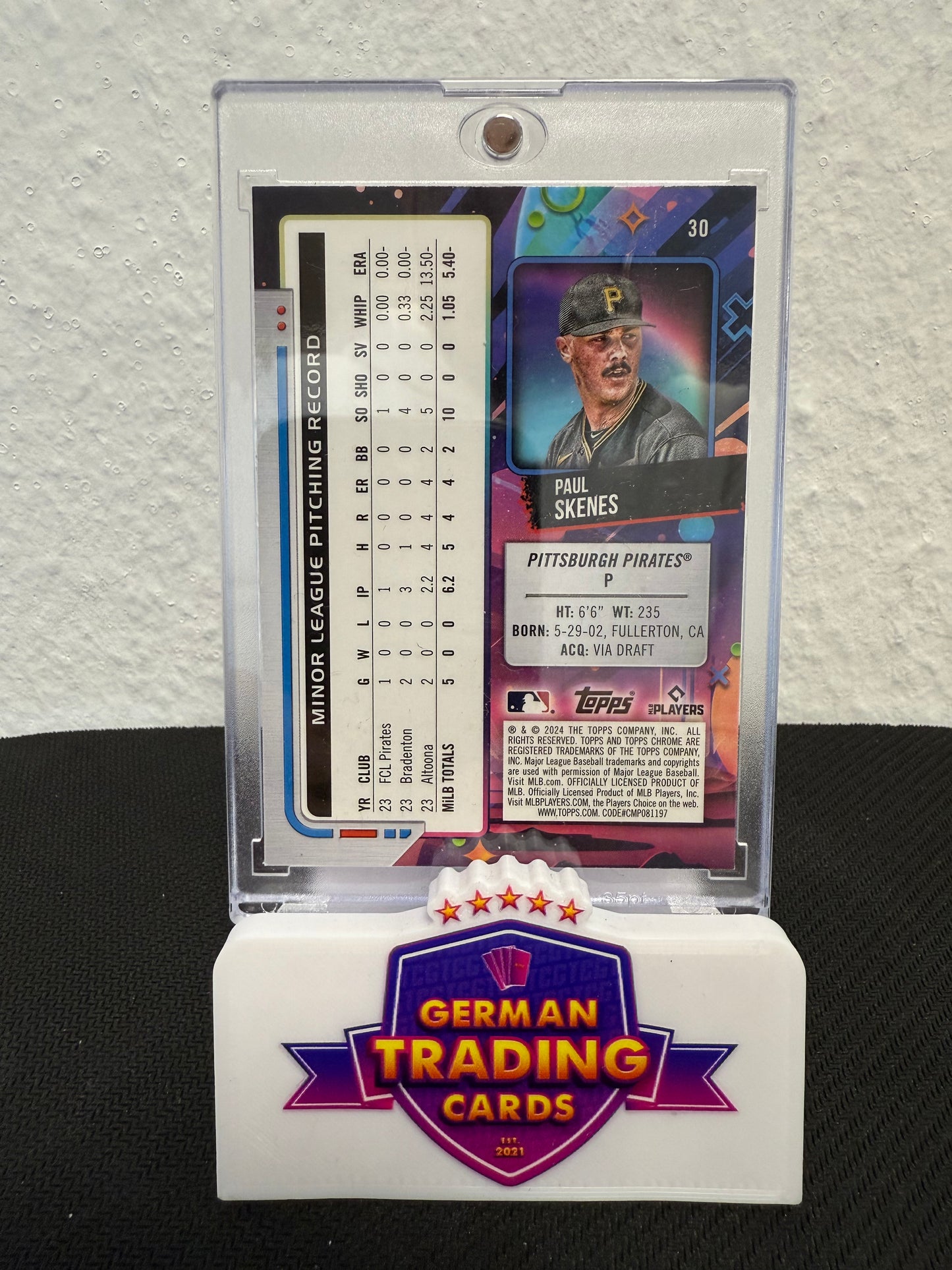 Paul Skenes Rookie - 2024 Topps Chrome Cosmic Baseball