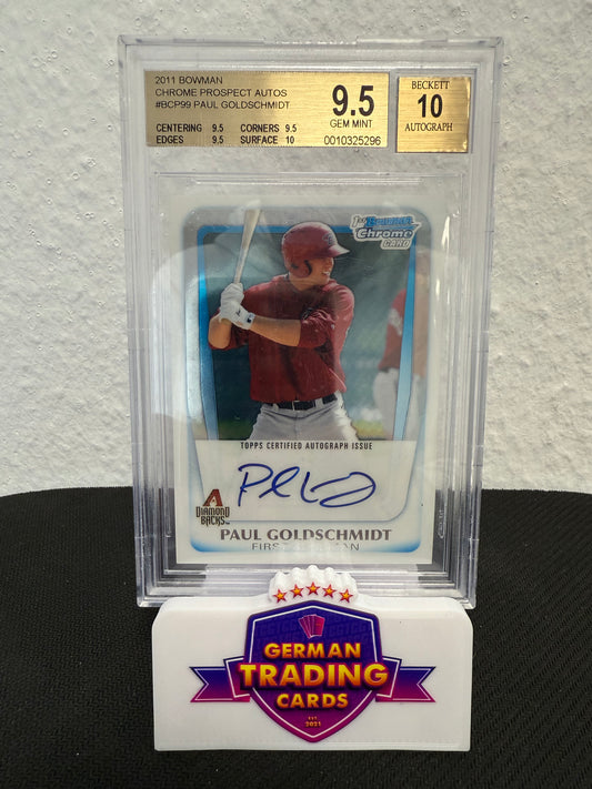 Paul Goldschmidt Prospects Auto BGS 9.5 / Auto 10 - 2011 Bowman Chrome Baseball