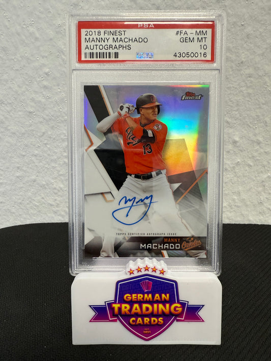 Manny Machado Auto PSA 10 - 2018 Topps Finest Baseball