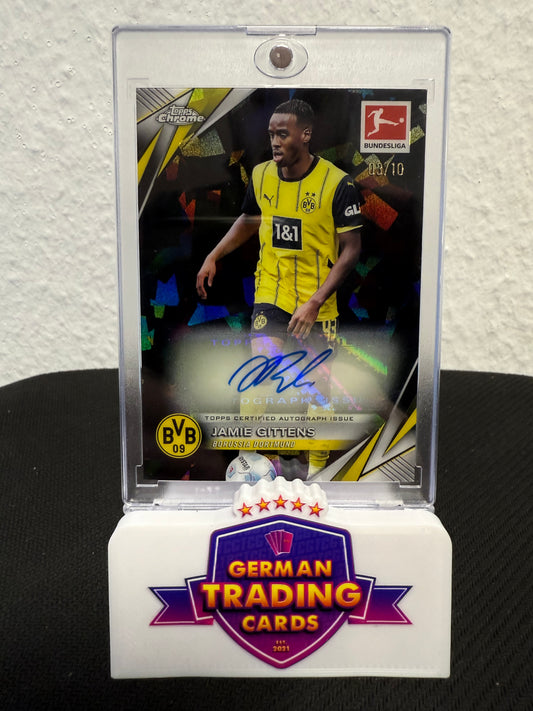 Jamie Gittens Auto 03/10 - 2024-25 Topps Bundesliga Chrome Sapphire