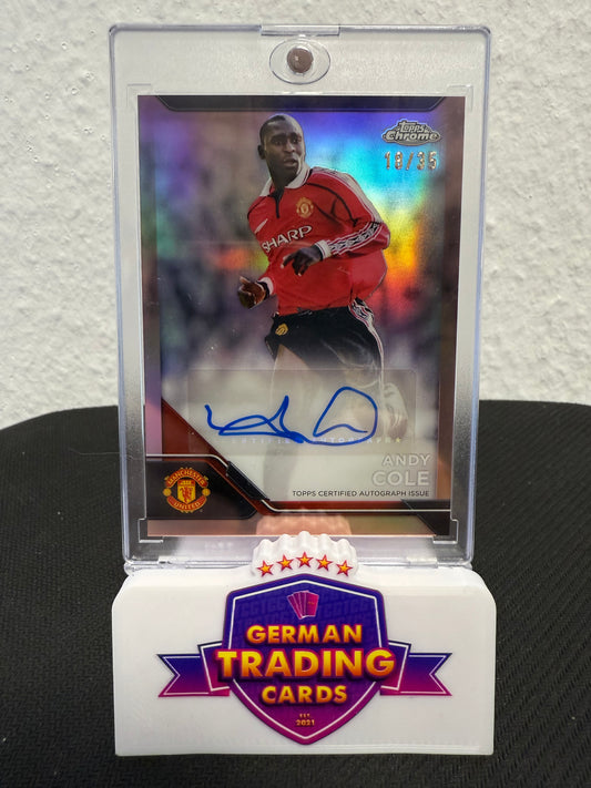 Andy Cole Auto 18/35 - 2024-25 Topps Chrome Deluxe Edition Manchester United
