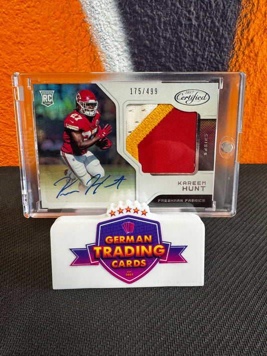 Kareem Hunt RPA 174/499 - Panini Certified 2017