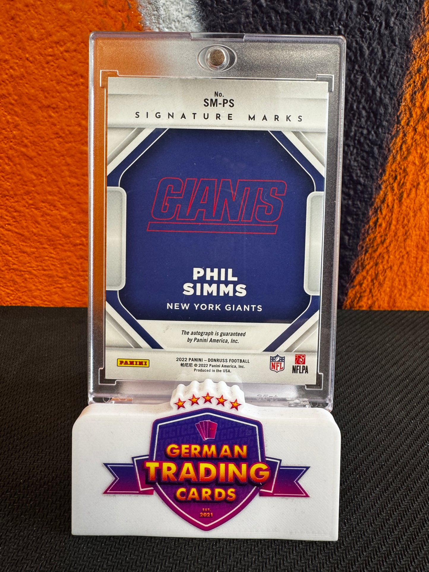 Phil Simms Signature Marks 09/25 - Panini Donruss 2022