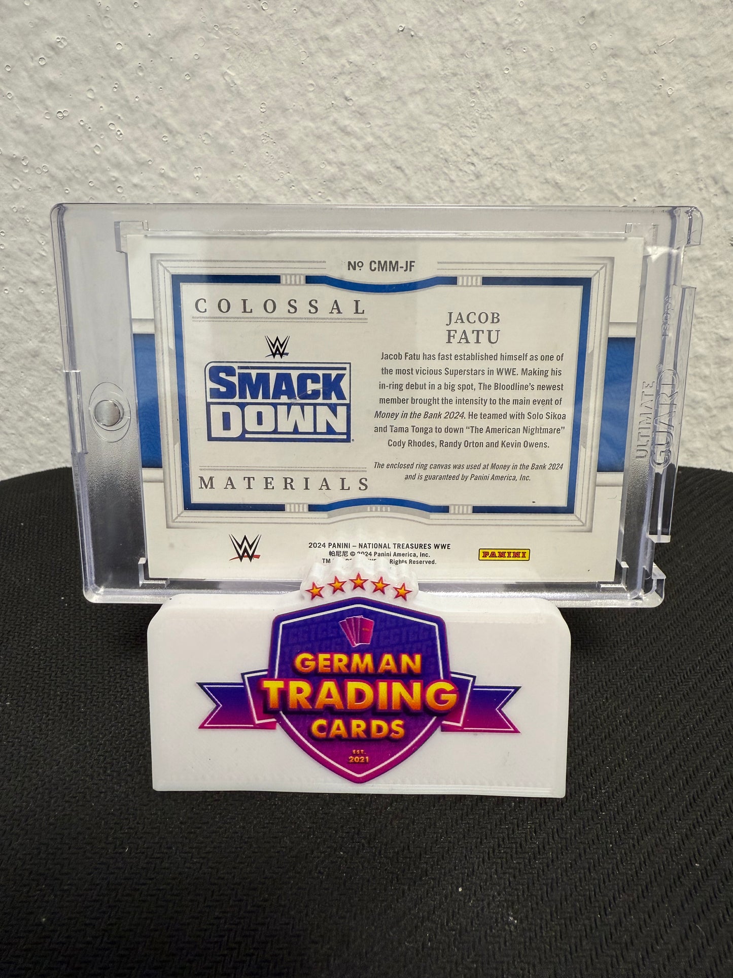 Jacob Fatu Colossal Used Ring Canvas 14/25 - 2024 Panini National Treasures WWE