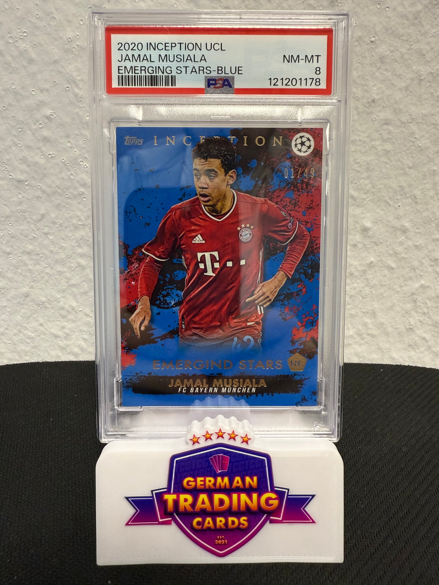 Jamal Musiala Rookie Emerging Stars 01/49 PSA 8 - 2020 Topps Inception UCL