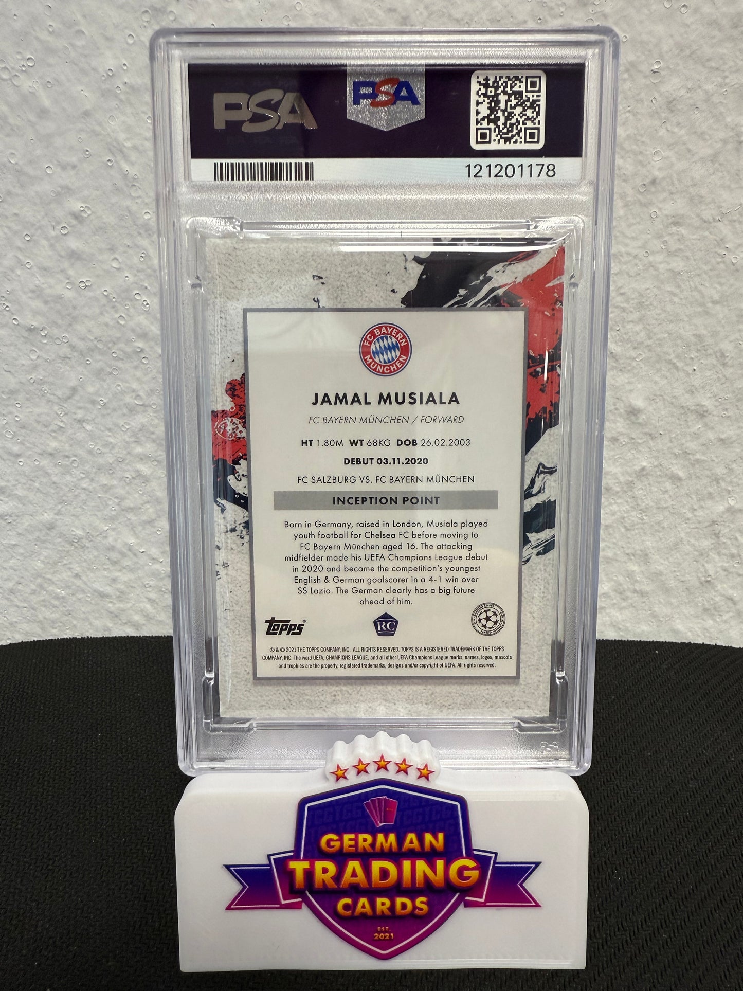 Jamal Musiala Rookie Emerging Stars 01/49 PSA 8 - 2020 Topps Inception UCL