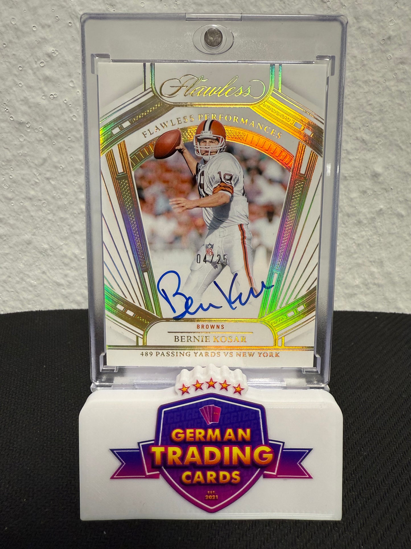Bernie Kosar Auto 04/25 - 2024 Panini Flawless Football