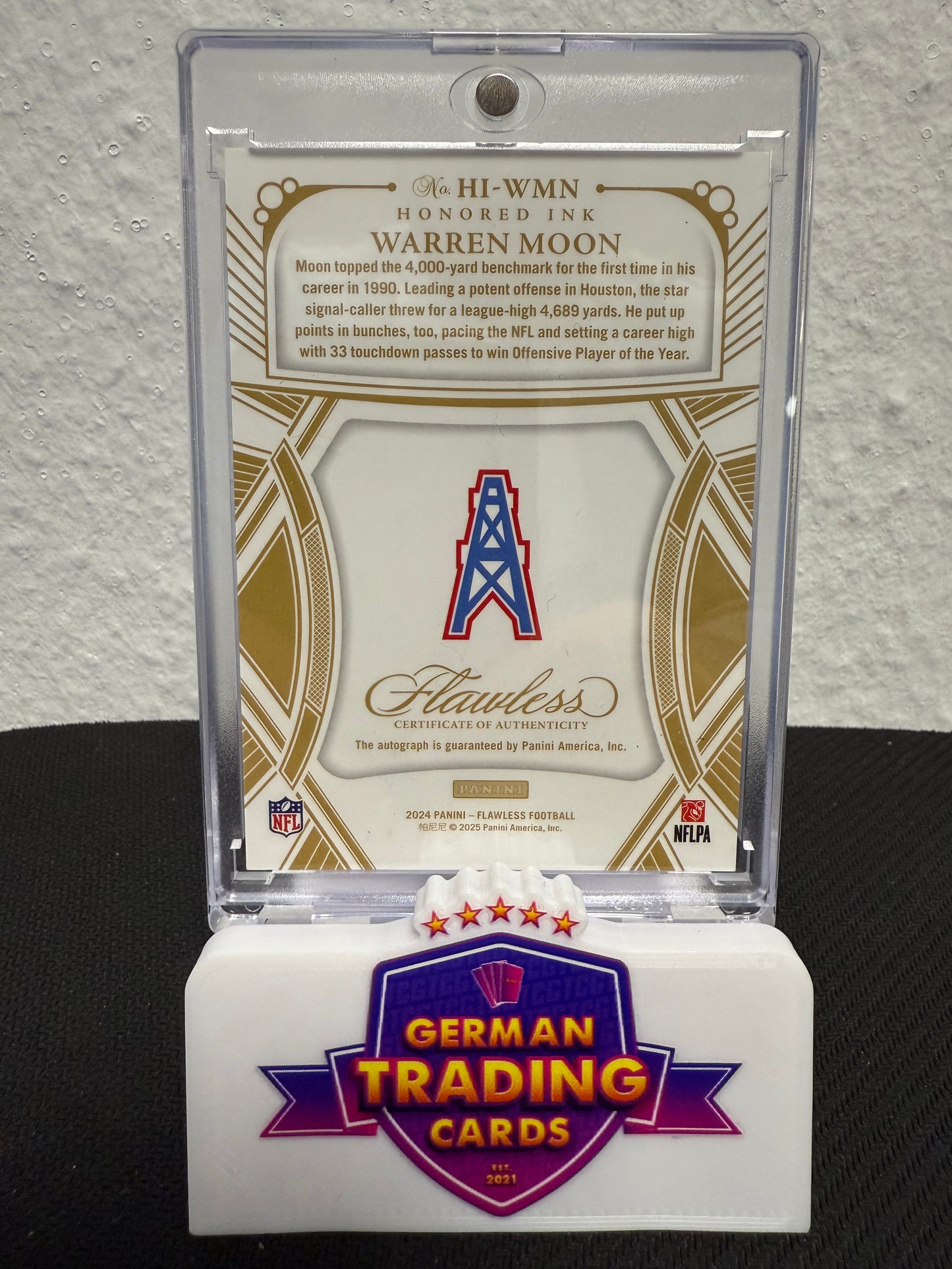 Warren Moon Auto 09/20 - 2024 Panini Flawless Football