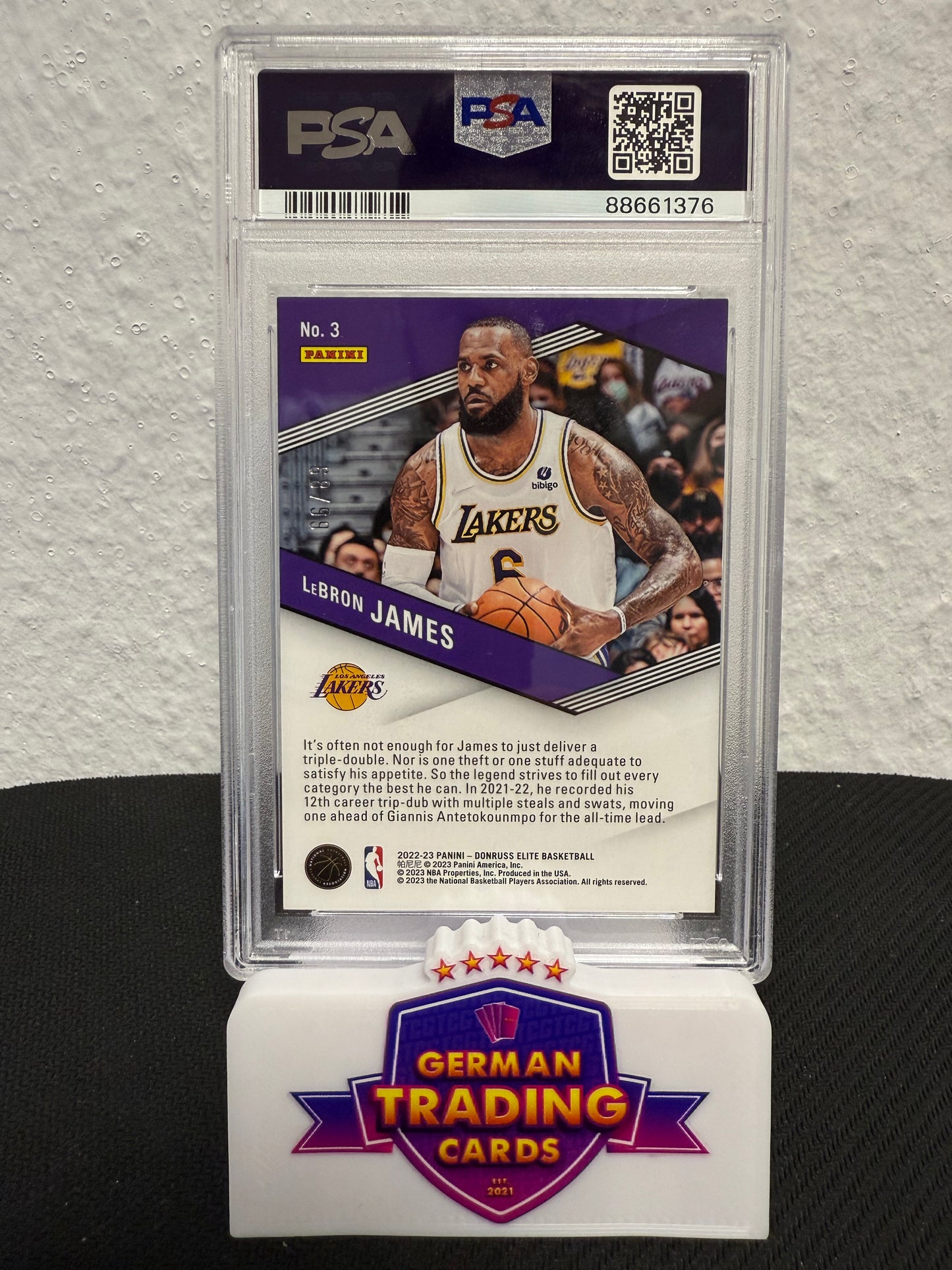 Lebron James Spellbound 68/99 PSA 8 - 2022-23 Panini Donruss Elite Basketball