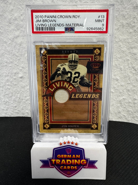 Jim Brown Game-Worn 02/49 PSA 9 - Panini Crown Royale 2010