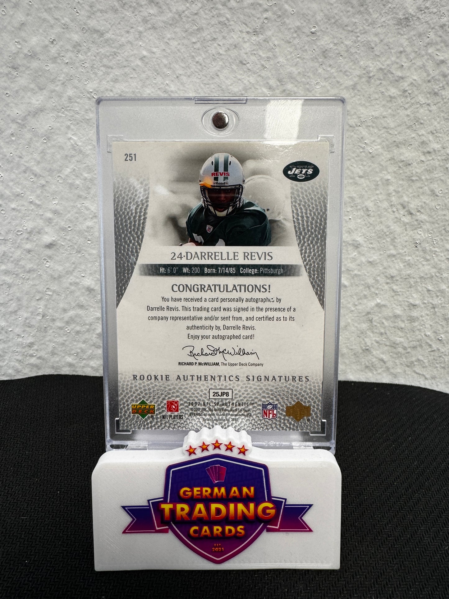Darrelle Revis Rookie Auto 015/399 - 2007 NFL SP Authentic