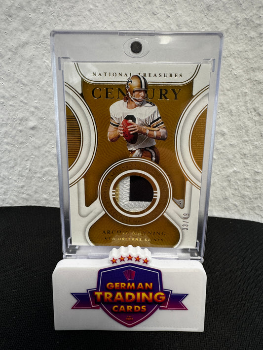 Archie Manning Player-Worn Patch 33/49 - Panini National Treasures 2021