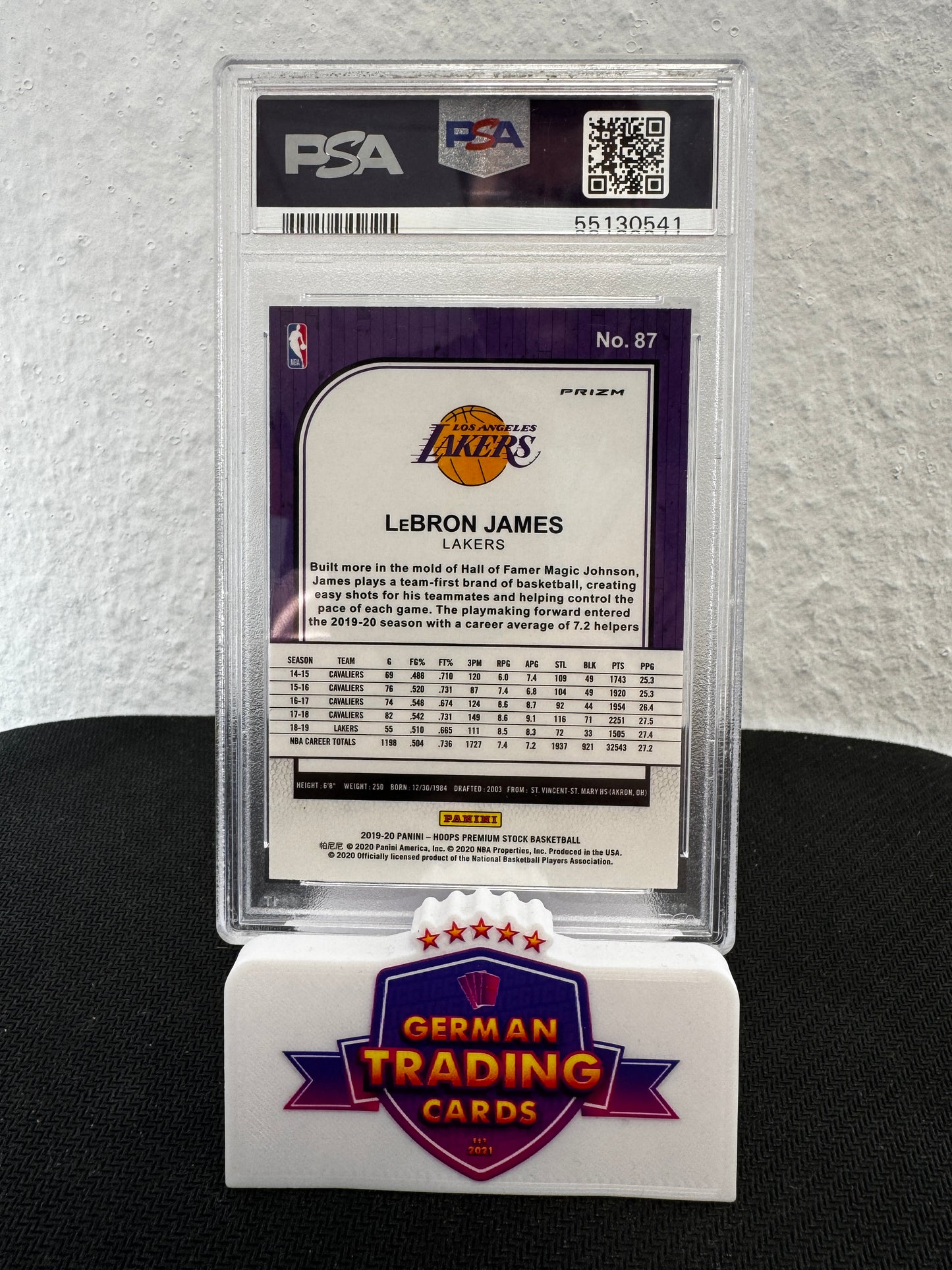 Lebron James Silver PSA10 - Panini Hoops Premium Stock 2019