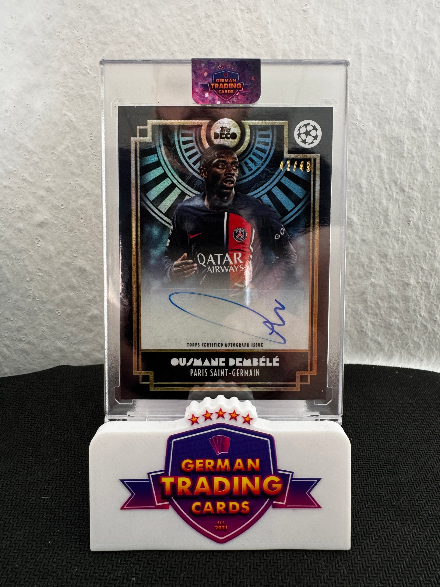 Ousmane Dembele Auto 42/49 - Topps Deco UCC 2023/24