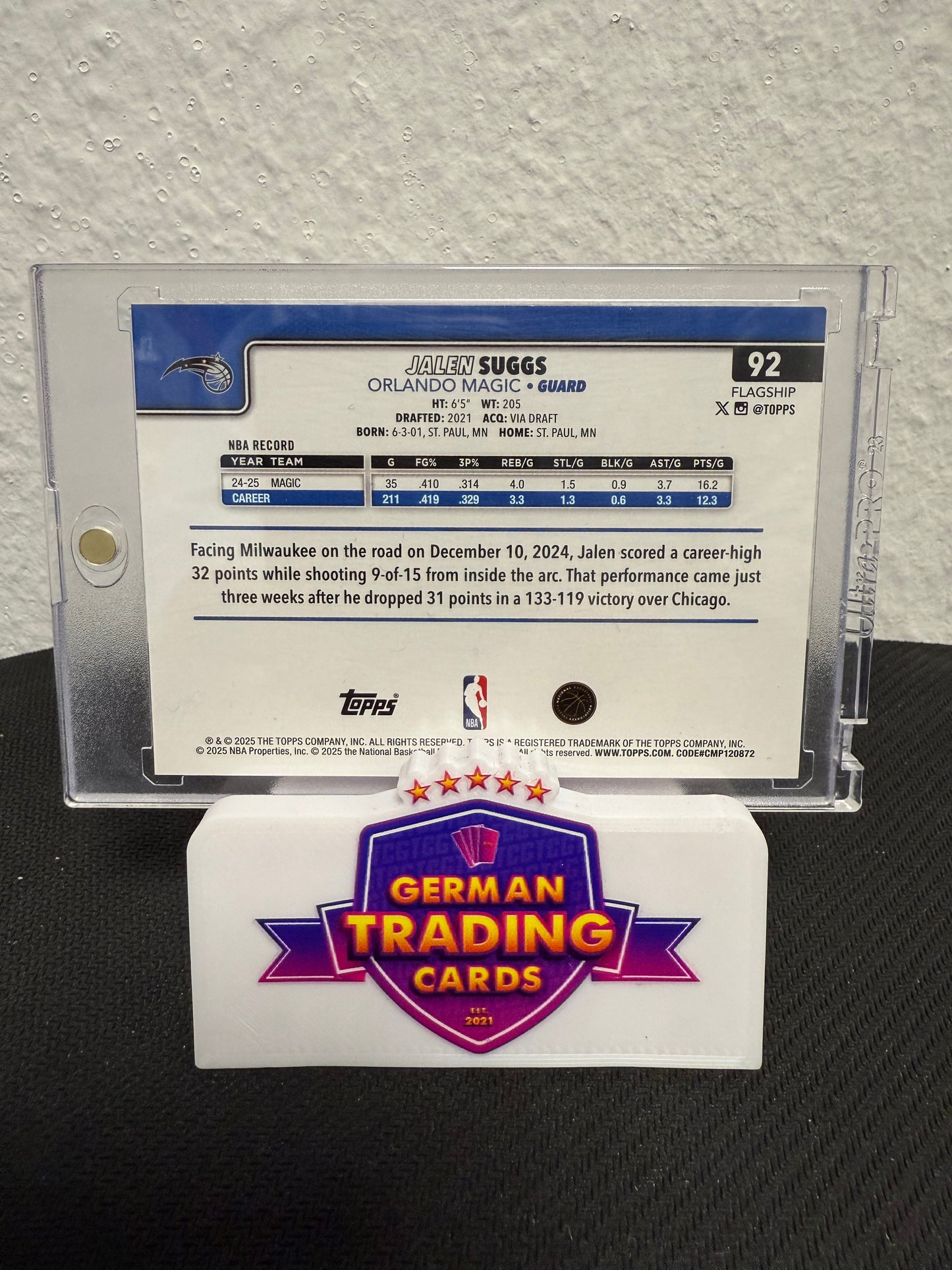 Jalen Suggs 08/25 - 2025-26 Topps Flagship Basketball