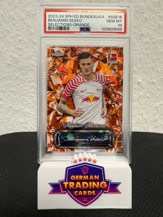 Benjamin Sesko Sapphire Selections 03/25 PSA 10 - 2023-24 Topps Sapphire Bundesliga