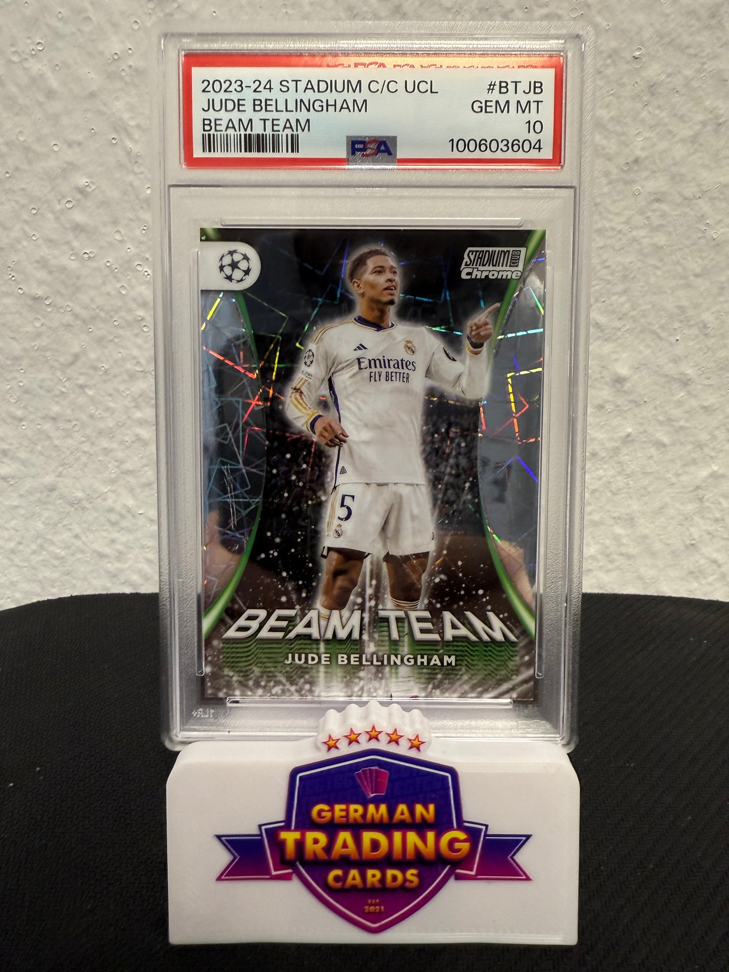 Jude Bellingham Beam Team Case Hit SSP PSA 10 - 2023-24 Topps Stadium Club UCL
