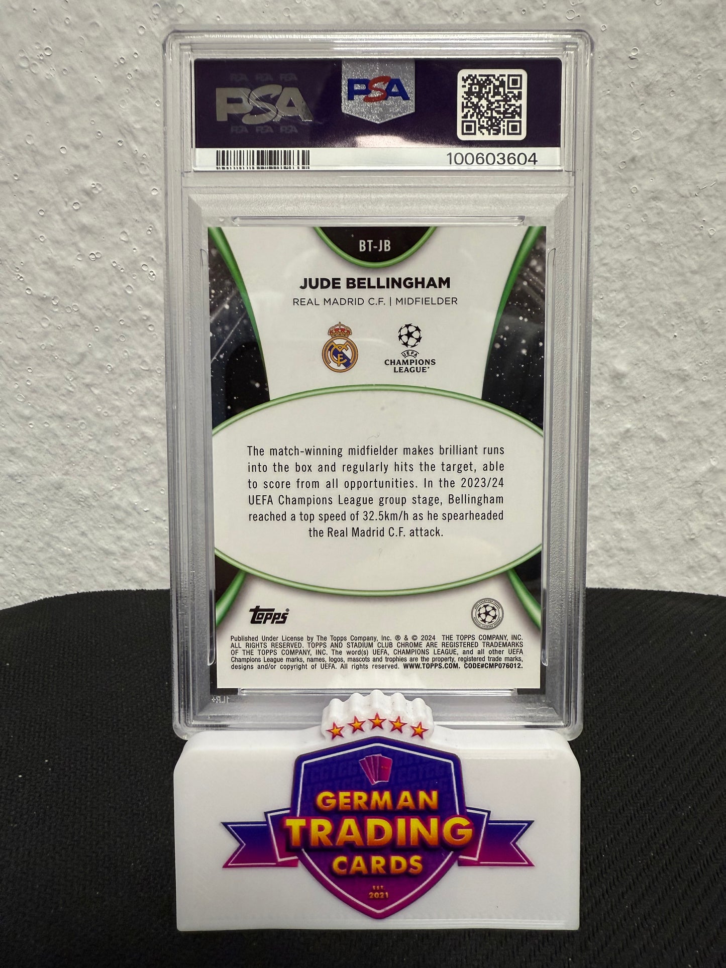 Jude Bellingham Beam Team Case Hit SSP PSA 10 - 2023-24 Topps Stadium Club UCL
