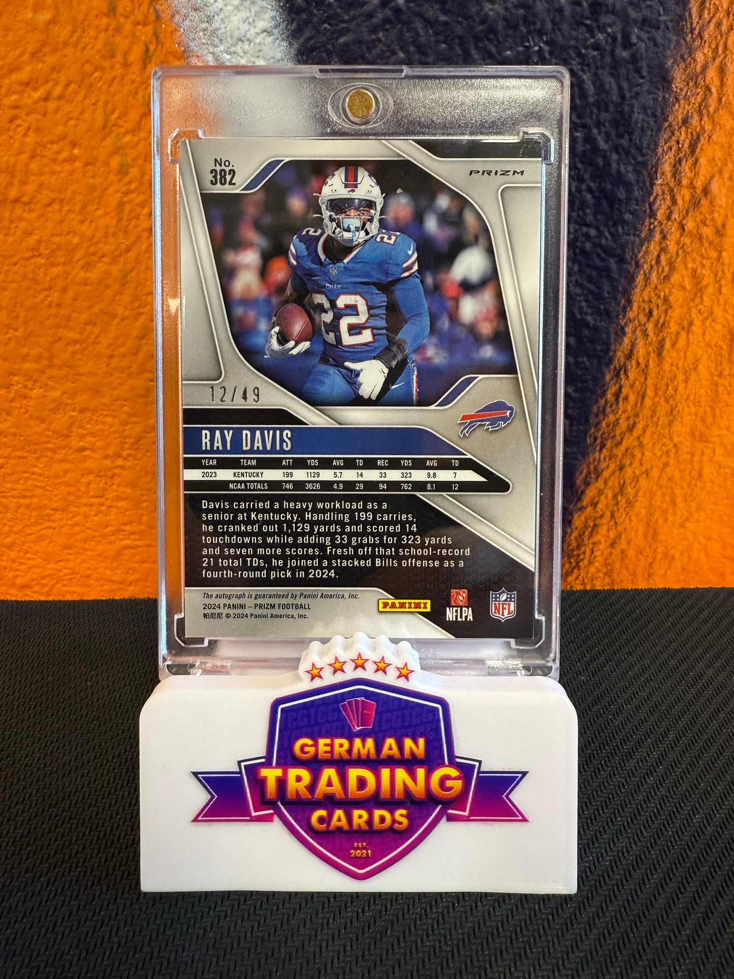 Ray Davis Rookie Purple Power Auto 12/49 - Panini Prizm 2024