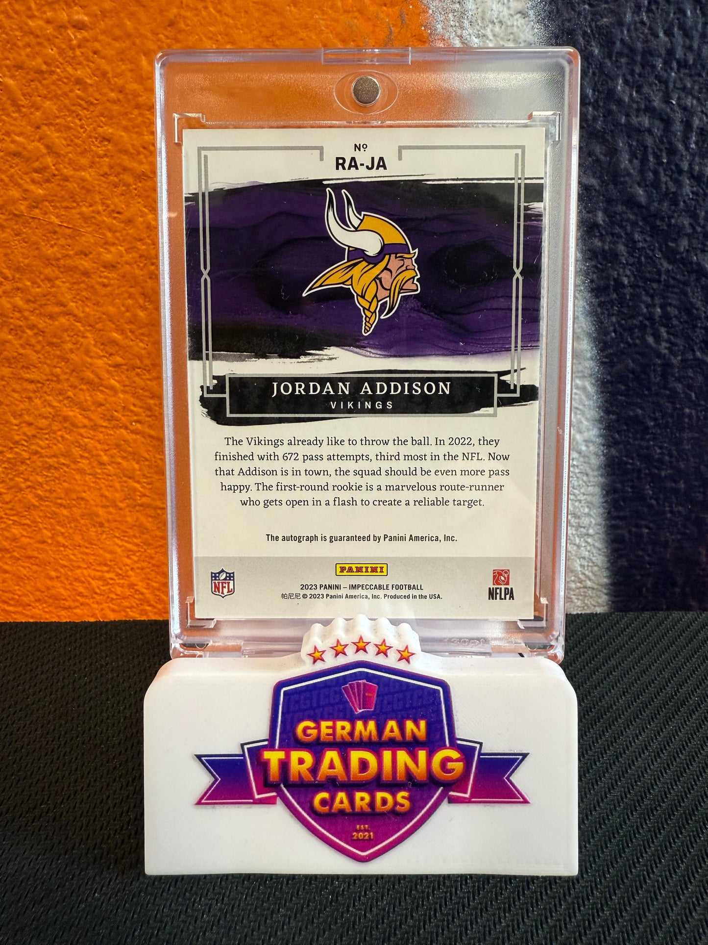 Jordan Addison Rookie Auto 35/75 - Panini Impeccable 2023
