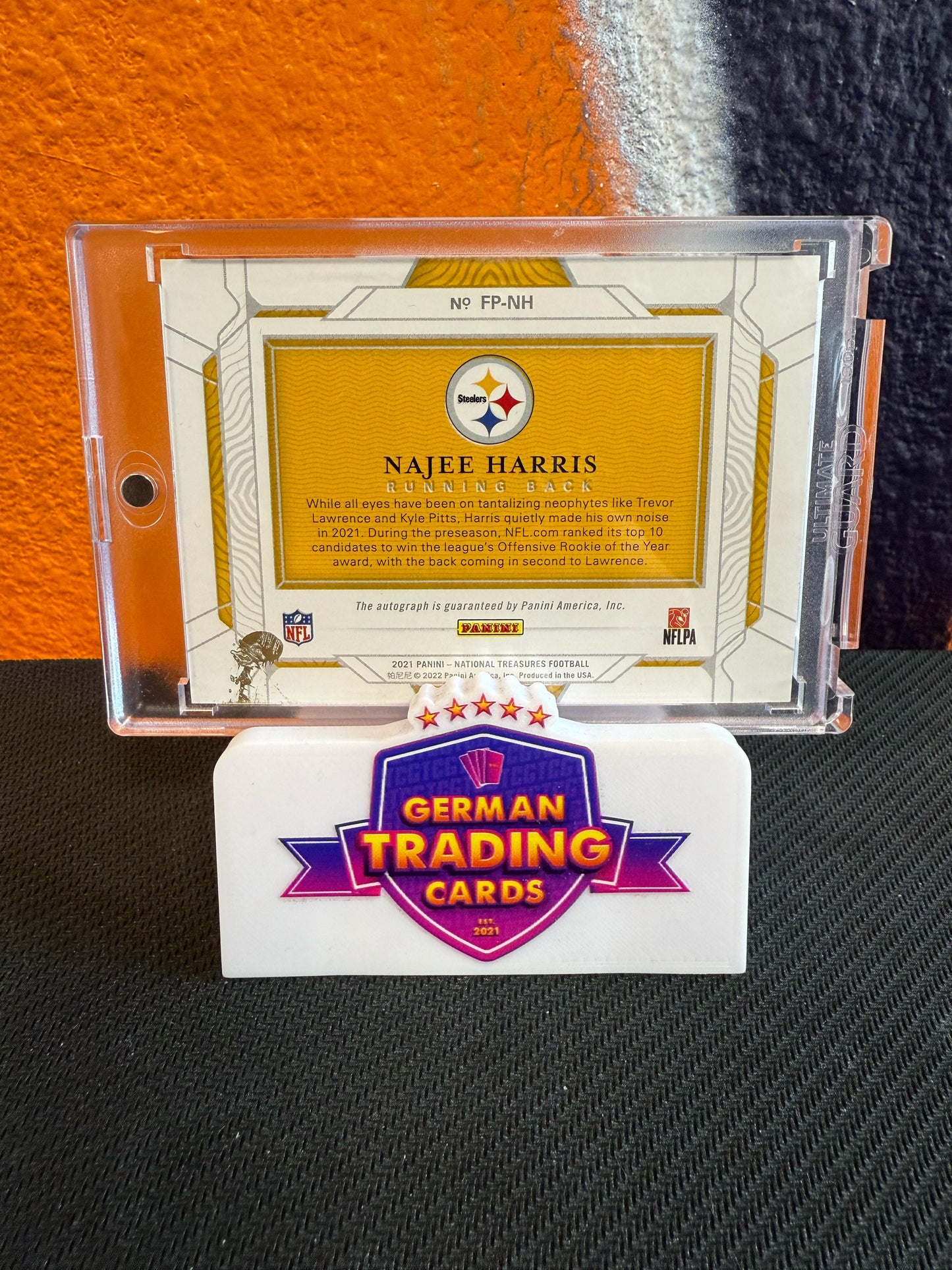 Najee Harris Rookie Field Pass On-Card Auto 02/10 - Panini National Treasures 2021 (PLEASE READ!)