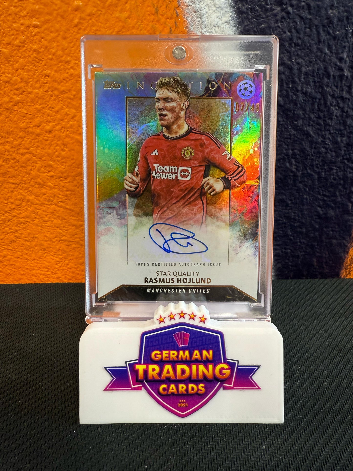 Rasmus Hojlund Star Quality Auto 07/49 - Topps Inception UCC 2023-24