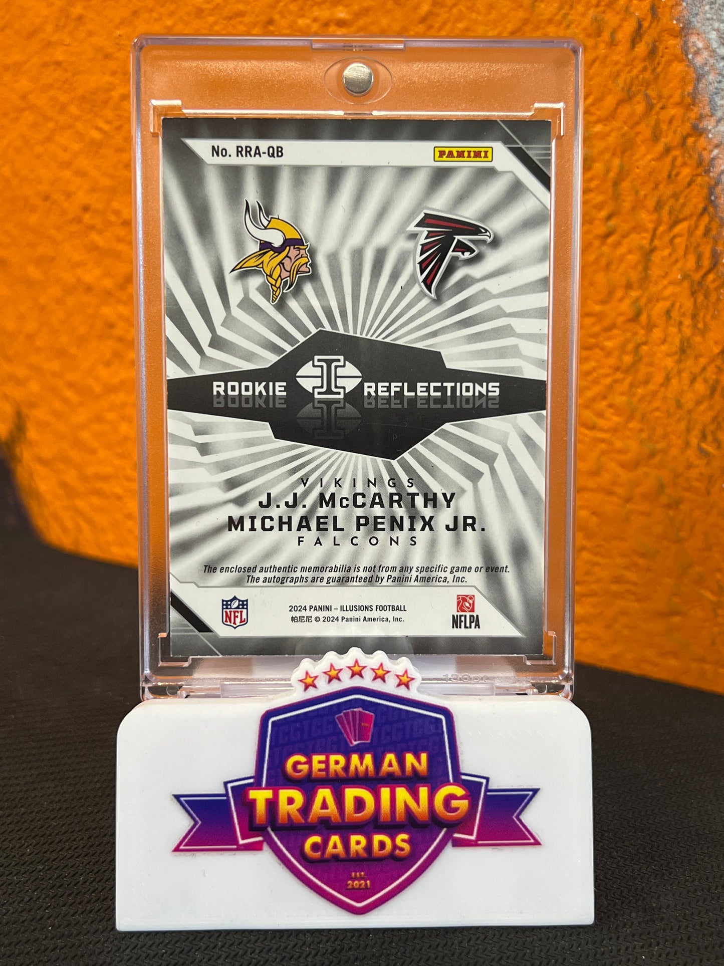 JJ McCarthy / Michael Penix Jr. Rookie Reflections RPA 058/199 - Panini Illusions 2024