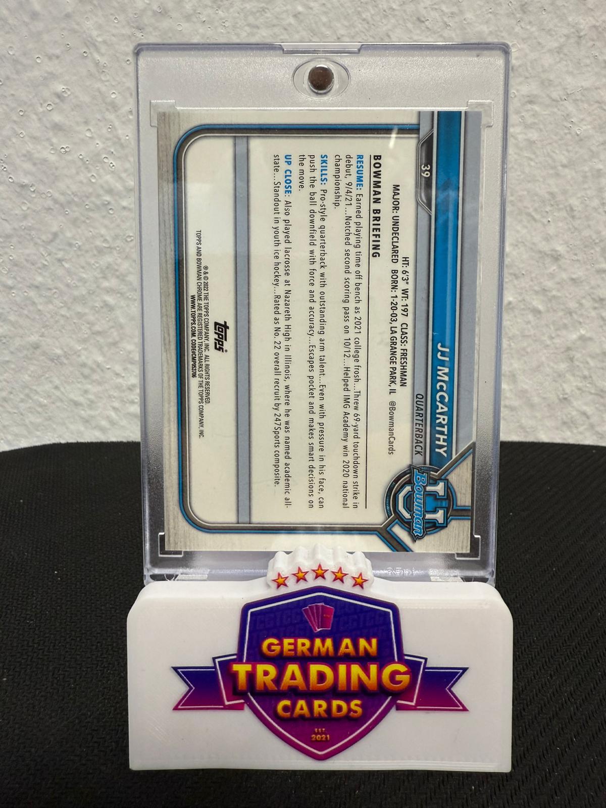 JJ McCarthy 1st Bowman 071/100 - 2021-22 Topps Bowman U