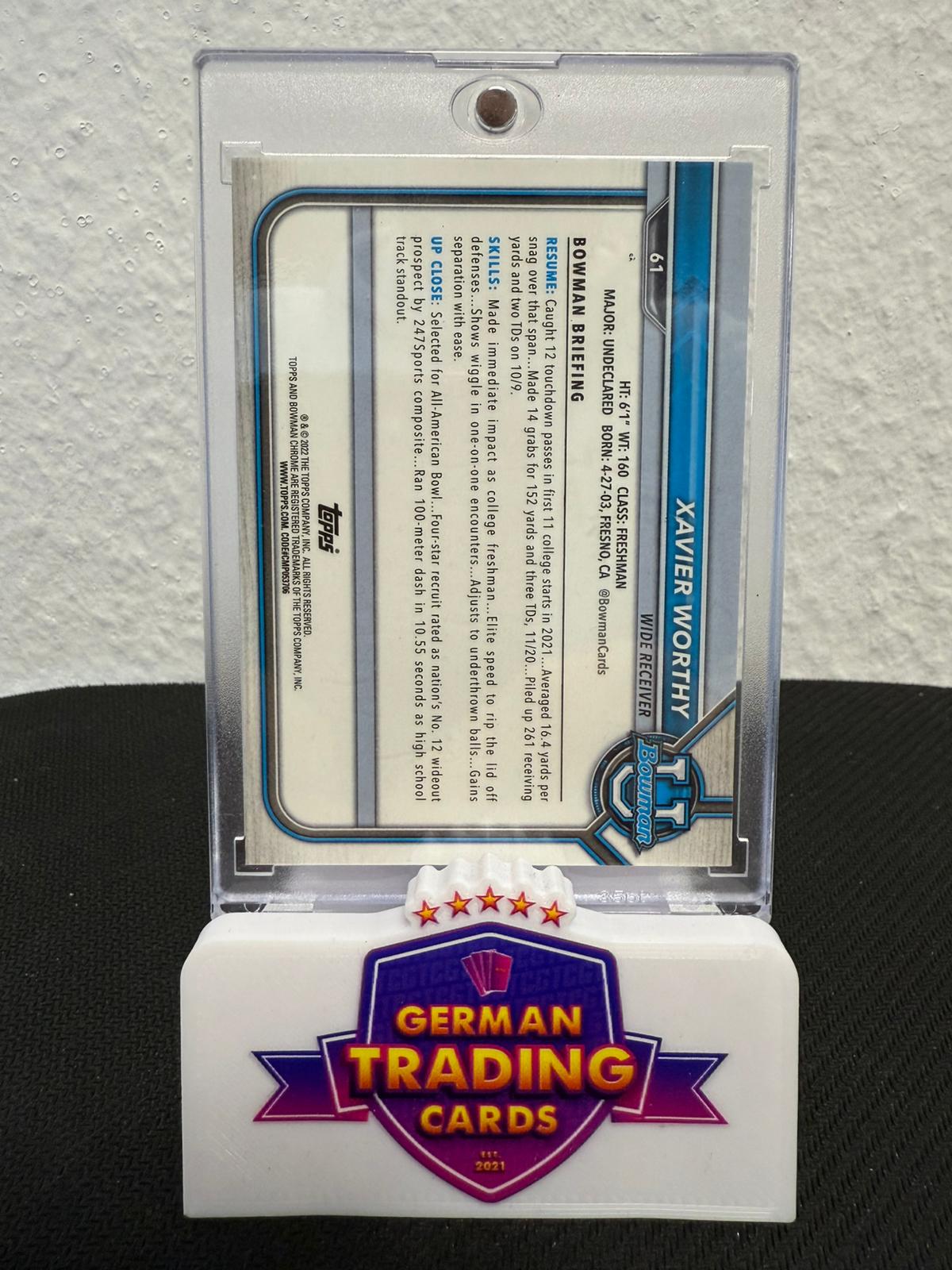 Xavier Worthy 1st Bowman 18/50 - 2021-22 Topps Bowman U