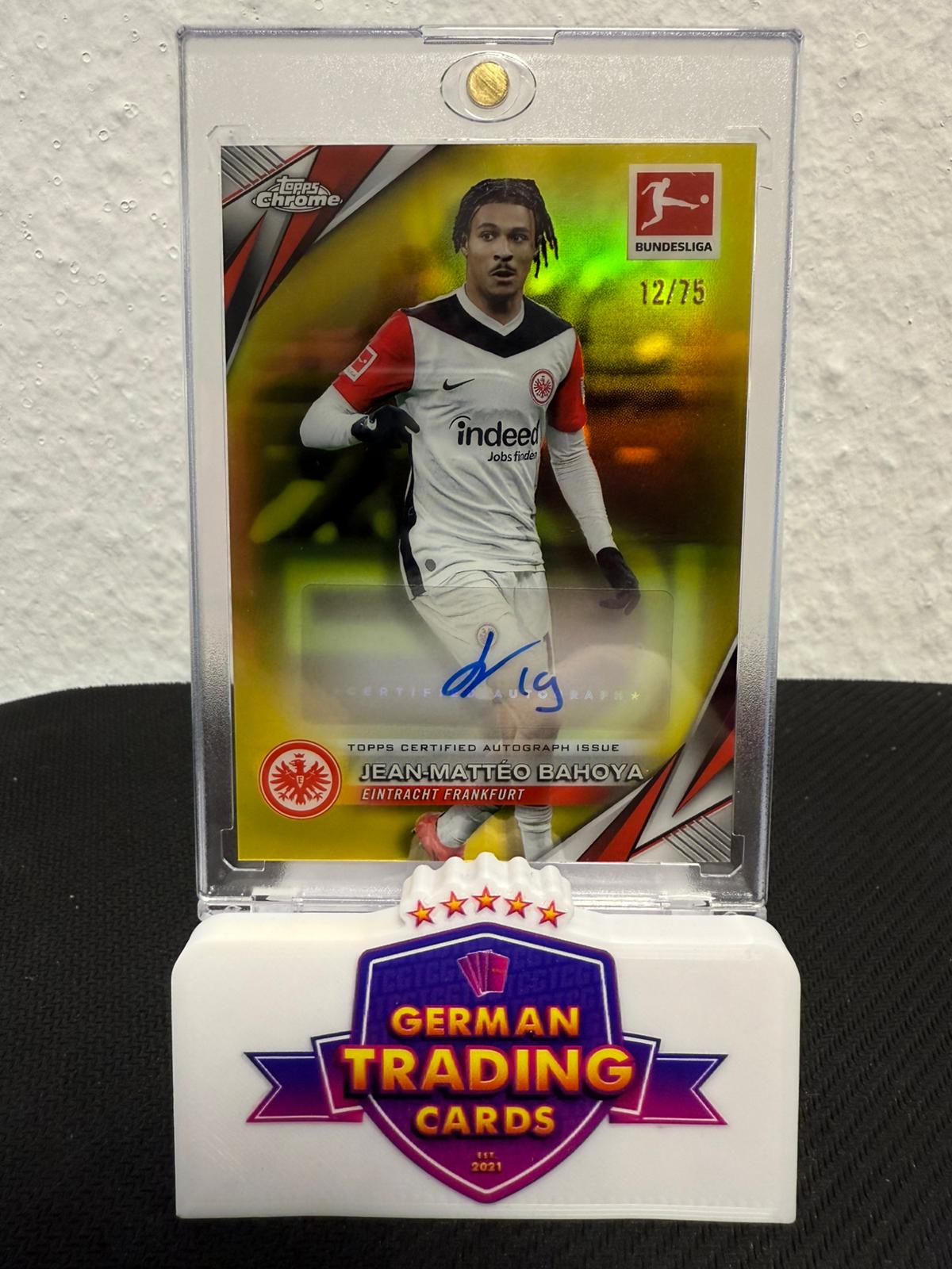 Jean-Matteo Bahoya Auto 12/75 - 2024-25 Topps Chrome Bundesliga
