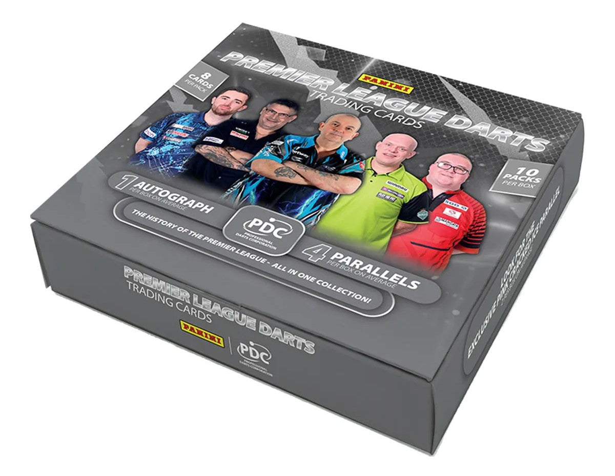 10 PREMIUM BOXEN (1 Case) - Panini PDC Premier League Darts Trading Cards - PICK YOUR DARTER