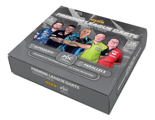 10 PREMIUM BOXEN (1 Case) - Panini PDC Premier League Darts Trading Cards - PICK YOUR DARTER